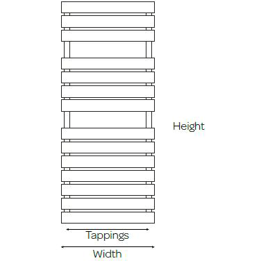 Additional image for Atlantic Heated Towel Rail 500W x 1185H mm (Matt Black).