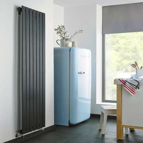 Additional image for Boston Vertical Radiator 480W x 1200H mm (Anthracite).