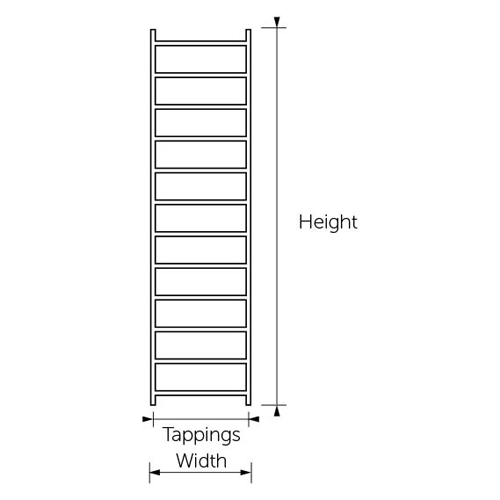 Additional image for Connecticut Heated Towel Rail 500x1200mm (S Steel).