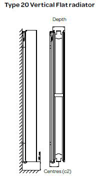 Additional image for Kompact Vertical Radiator 300x1800mm (DC, White).