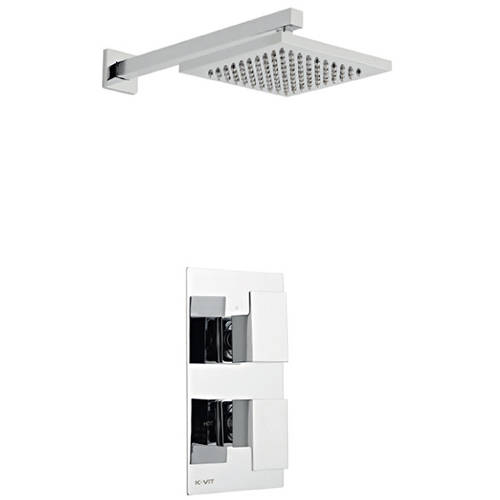 Additional image for Shower Valve, Square Head & Wall Mounting Arm (Option 2).