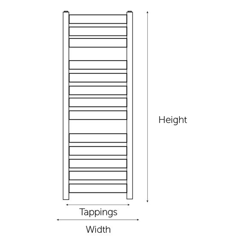 Additional image for Newark Heated Towel Rail 500W x 952H mm (Chrome).