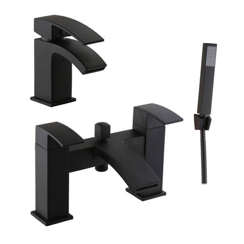 Additional image for Basin & Bath Shower Mixer Tap Pack (Matt Black).