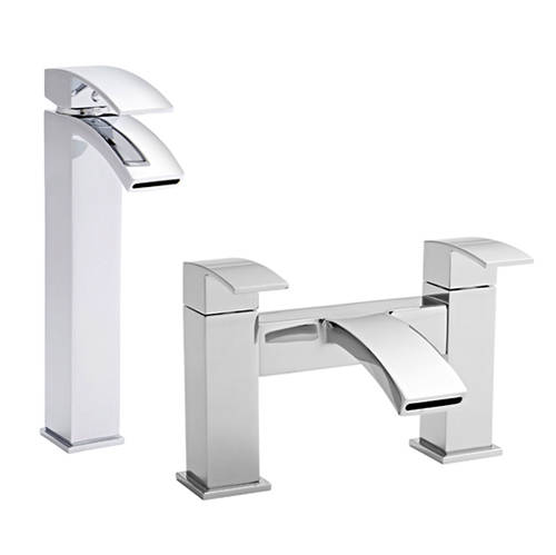 Additional image for Tall Basin & Bath Filler Tap Pack (Chrome).