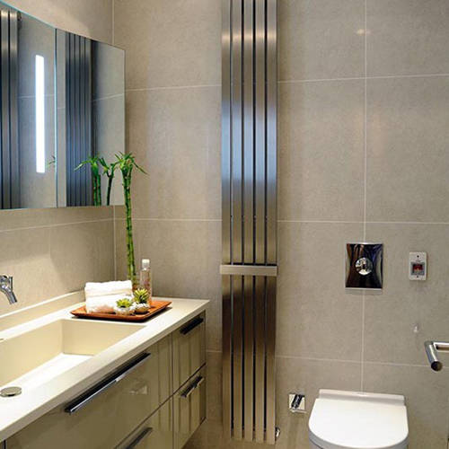 Additional image for Idaho Radiator With Towel Holder 240x1500mm (Br Steel).