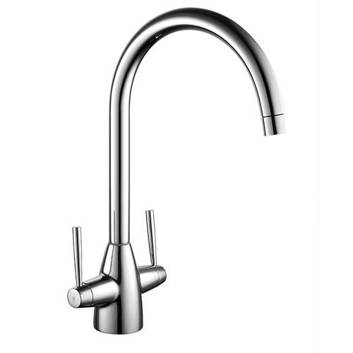 Additional image for Sink Mixer Tap With Twin Handles (Chrome).