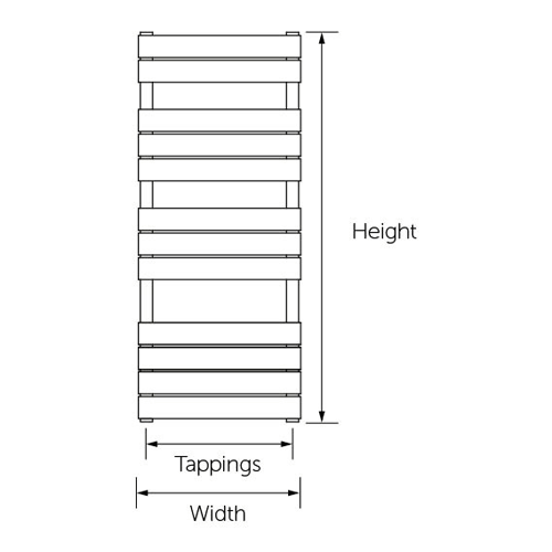 Additional image for Memphis Heated Towel Rail 500W x 1200H mm (Chrome).