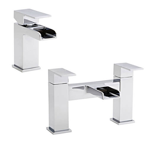 Additional image for Waterfall Basin & Bath Filler Tap Pack (Chrome).