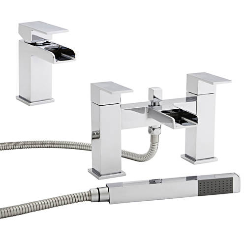 Additional image for Waterfall Basin & Bath Shower Mixer Tap Pack (Chrome).