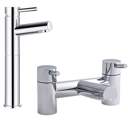 Additional image for Tall Basin & Bath Filler Tap Pack (Chrome).