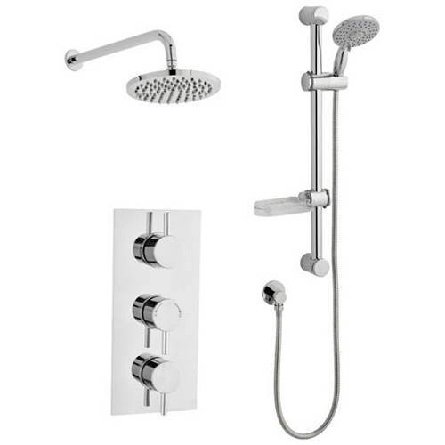 Additional image for Concealed Shower Valve With Slide Rail Kit, Arm & Head (Chrome).