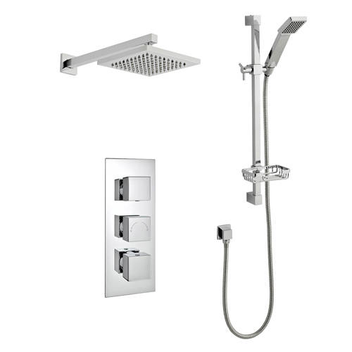 Additional image for Concealed Shower Valve With Slide Rail Kit, Arm & Head (Chrome).