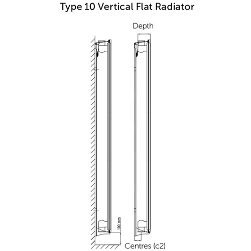 Additional image for Premium Kompact Vertical Radiator 400x1800mm (SC, White).