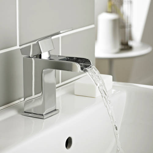 Additional image for Waterfall Basin Mixer Tap With Click Clack Waste (Chrome).