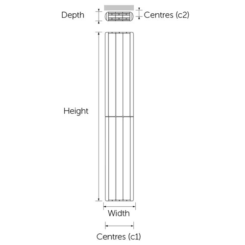 Additional image for Vermont Aluminium Radiator 240W x 1870H mm (White).