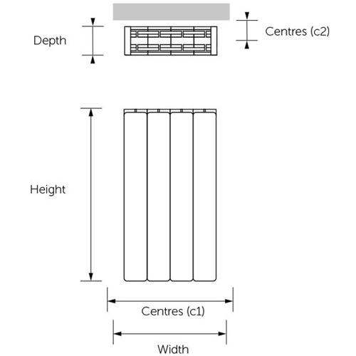 Additional image for Vermont Aluminium Radiator 640W x 581H mm (White).