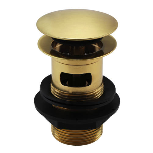 Additional image for Click Clack Basin Waste (Slotted, Brushed Brass).