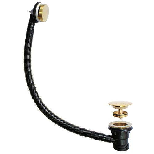 Additional image for Click Clack Bath Waste With Overflow (Brushed Brass).