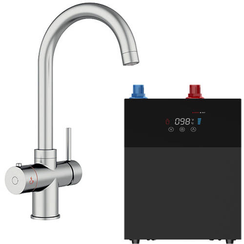 Additional image for Tundra Digital 3 In 1 Boiling Water Kitchen Tap (Chrome, 4.0L).