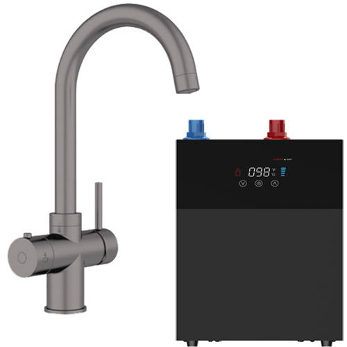 Additional image for Tundra Digital 3 In 1 Boiling Water Kitchen Tap (Gun Metal Grey, 4.0L).