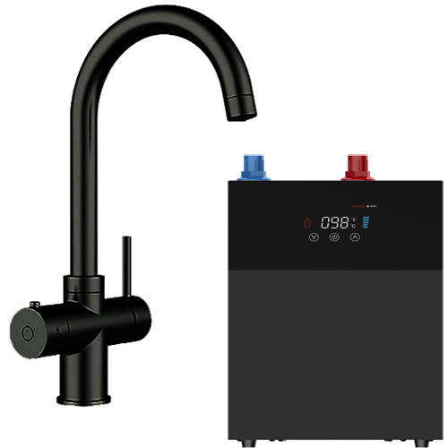 Additional image for Tundra Digital 3 In 1 Boiling Water Kitchen Tap (Matt Black, 4.0L).