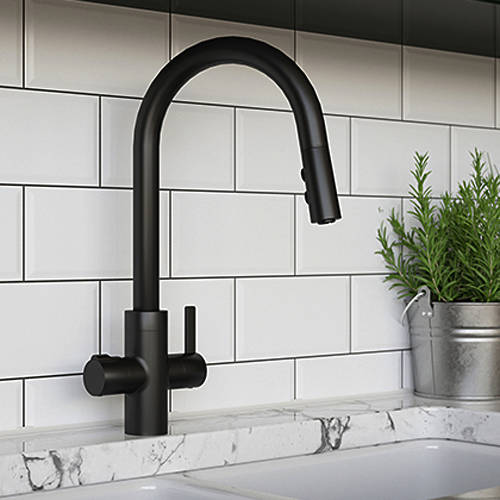 Additional image for Tundra Digital 3 In 1 Boiling Water Kitchen Tap (Matt Black, 4.0L).