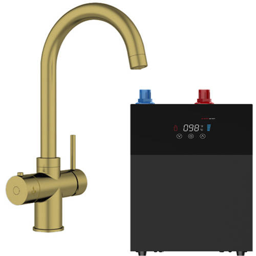 Additional image for Tundra Digital 4 In 1 Boiling Water Kitchen Tap (Brushed Gold, 4.0L).