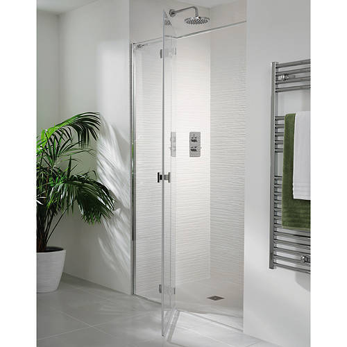 Additional image for Martinique Frameless Hinged Shower Door & Panel (1200x2000).