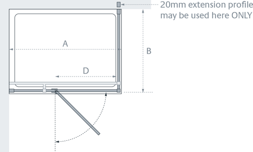 Additional image for Island Shower Enclosure Extension Profile (20mm).