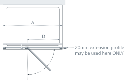 Additional image for Island Shower Enclosure Extension Profile (20mm).
