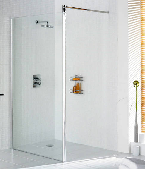 Additional image for 700x1900 Glass Shower Screen (Silver, 6mm Glass).