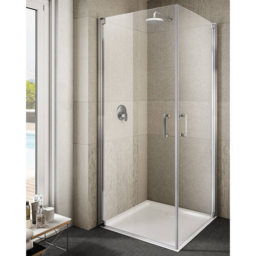 Additional image for Ritiro Semi-Frameless Square Shower Enclosure (1000x1000mm).