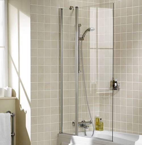 Additional image for 944x1500 Square Bath Screen With Fixed Panel (Silver).