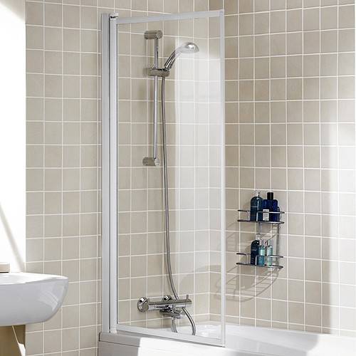 Additional image for 760x1400 Framed Bath Screen (White).