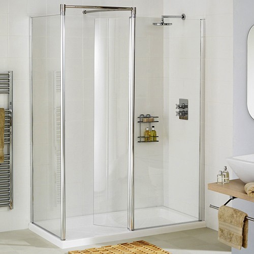 Additional image for Left Hand 1200x750 Walk In Shower Enclosure & Tray (Silver).