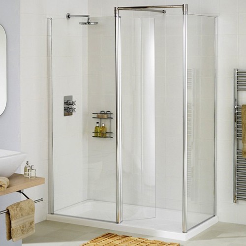 Additional image for Right Hand 1200x800 Walk In Shower Enclosure & Tray (Silver).