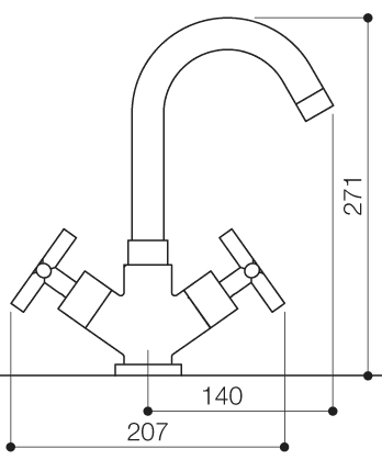 Additional image for Apollo Monoblock Kitchen Tap With Swivel Spout (Chrome).