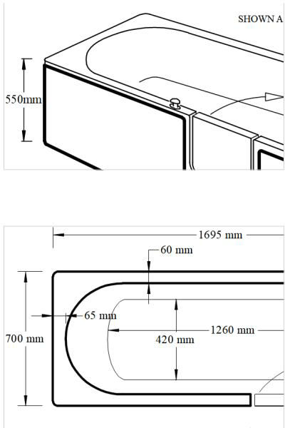 Additional image for Avrail Walk In Bath With Left Handed Door Entry (1700, Whirlpool).