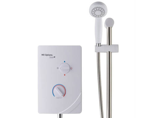 Additional image for Options Solo QI Electric Shower (8.5 kW, White & Chrome) - Clearance.