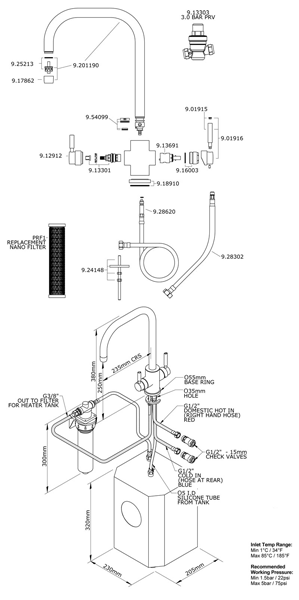 Additional image for Boiling Water Kitchen Tap (Pewter, U Spout).