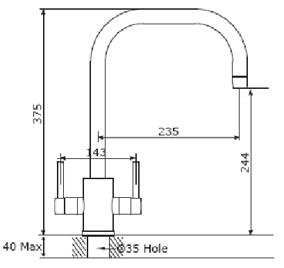 Additional image for Kitchen Mixer Tap With U Spout (Chrome).