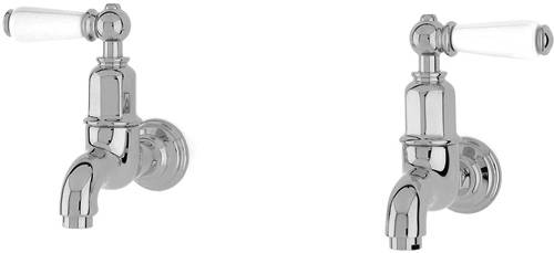 Additional image for Wall Mounted Bib Taps With Lever Handles (Chrome).