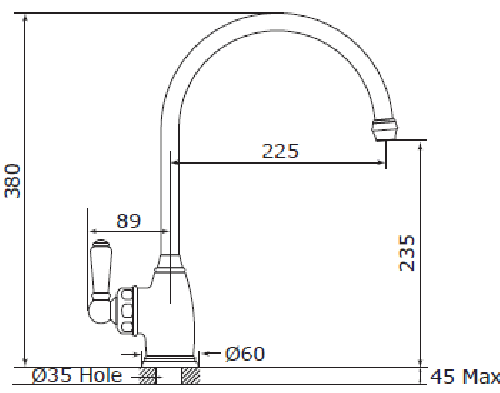 Additional image for Kitchen Mixer Tap With Single Lever (Chrome).