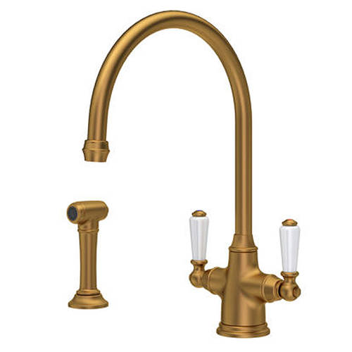 Additional image for Kitchen Tap With Rinser (Aged Brass).