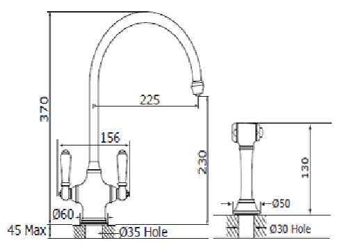 Additional image for Kitchen Tap With Rinser (Nickel).