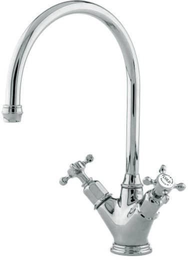 Additional image for Kitchen Mixer Tap With X-Head Handles (Pewter).