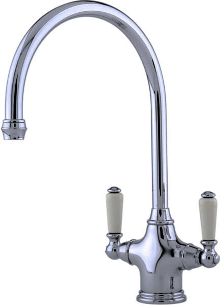 Additional image for Kitchen Tap & White Handles (Pewter).