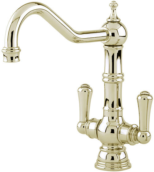 Additional image for Kitchen Mixer Tap With Twin Lever Handles (Gold).