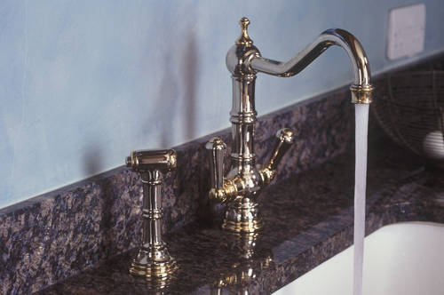 Additional image for Kitchen Tap With Rinser & Lever Handles (Gold).