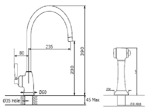 Additional image for Kitchen Tap With Lever Handle & Rinser (Nickel).
